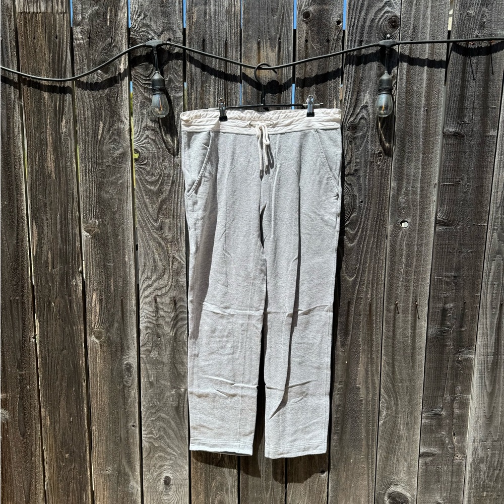 Club Monaco Grey and White Straight Leg lounge Pants with Drawstring Waist Small